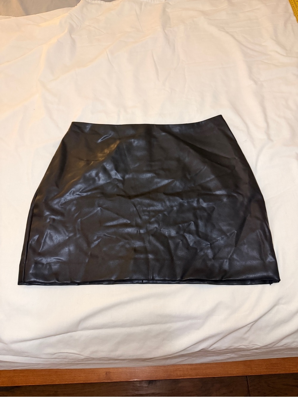 Express Black Faux Leather Mini Skirt | S